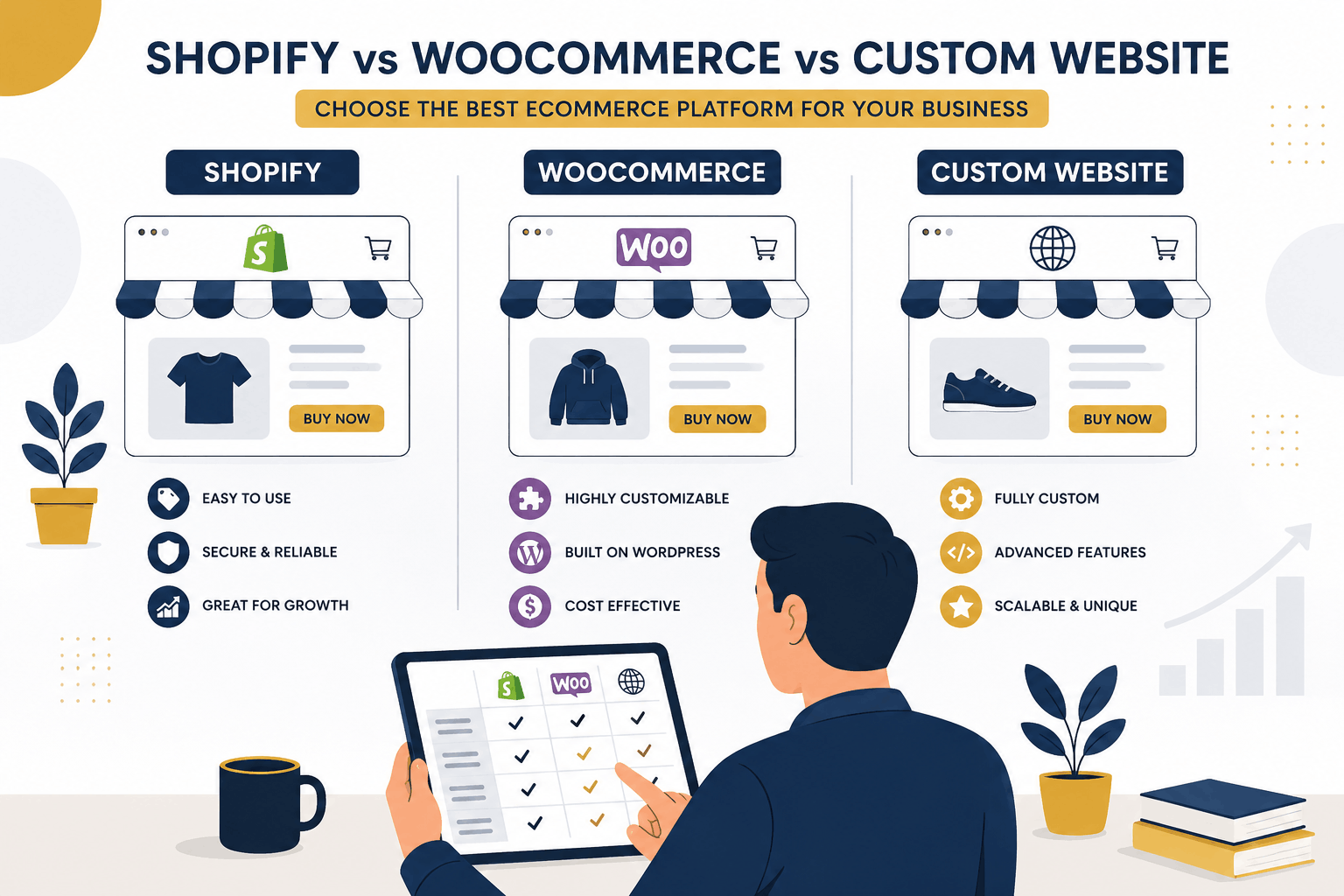 Shopify vs WooCommerce vs Custom eCommerce Website: Which Platform Is Best for Your Business in 2026?