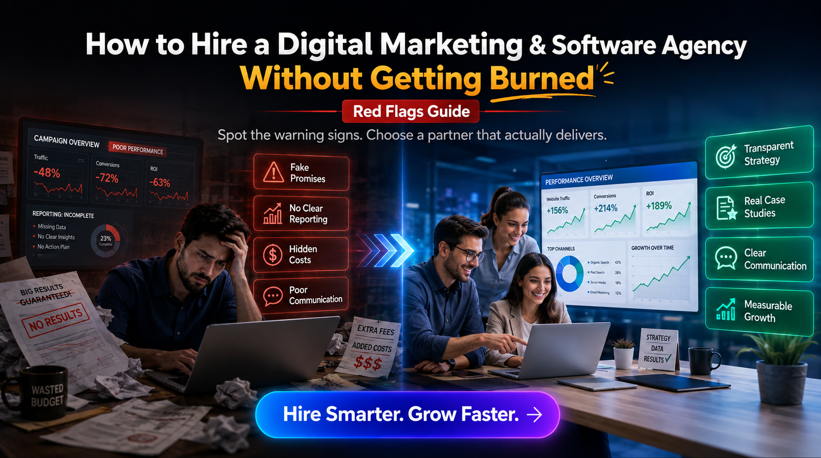 How to Hire a Digital Marketing & Software Agency Without Getting Burned (Red Flags Guide)